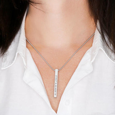 To My Man (I met You) Coordinates Vertical Stick Necklace - Love You This Much